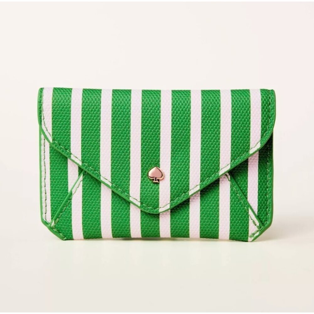 Kate Spade New York x Target Stripe Envelope Card Case, Green and White